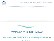 Tablet Screenshot of clubumina.com.au
